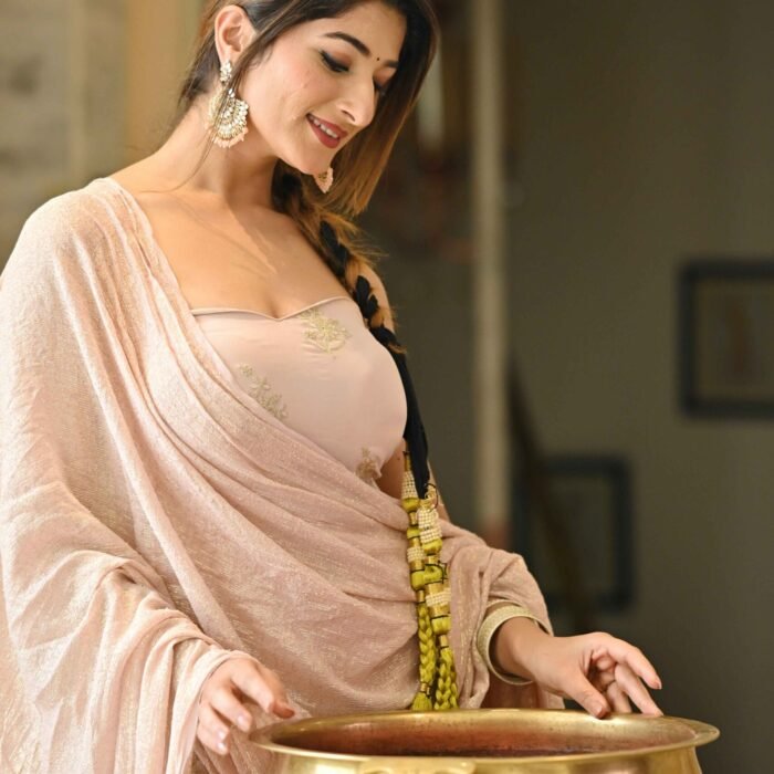 Tube embroidered backless kurta with sharara & Duppata