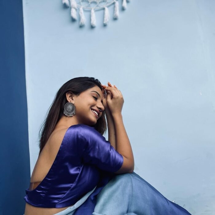 Blue ombree saree with blouse