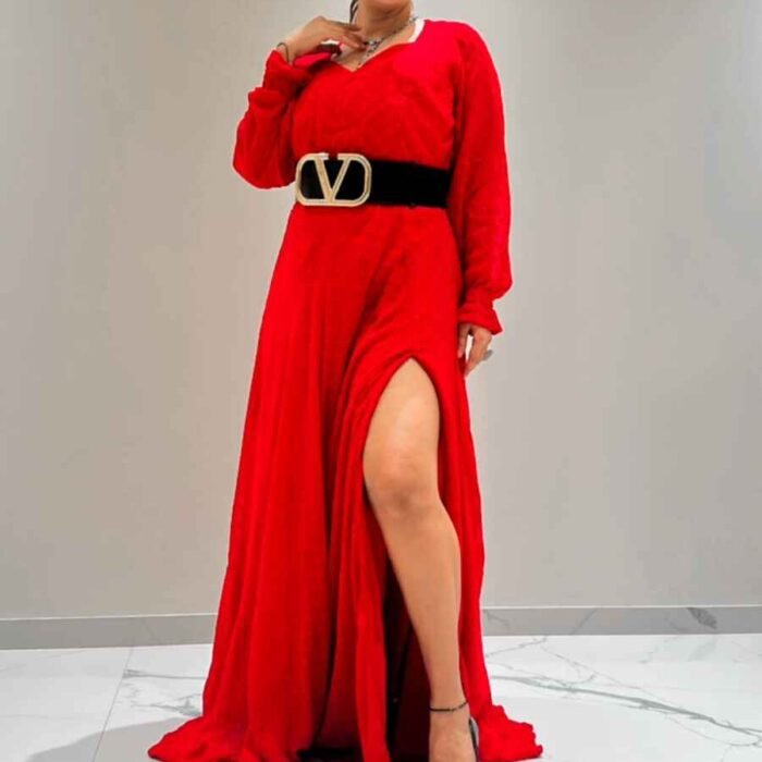 Slit georgette gown for women