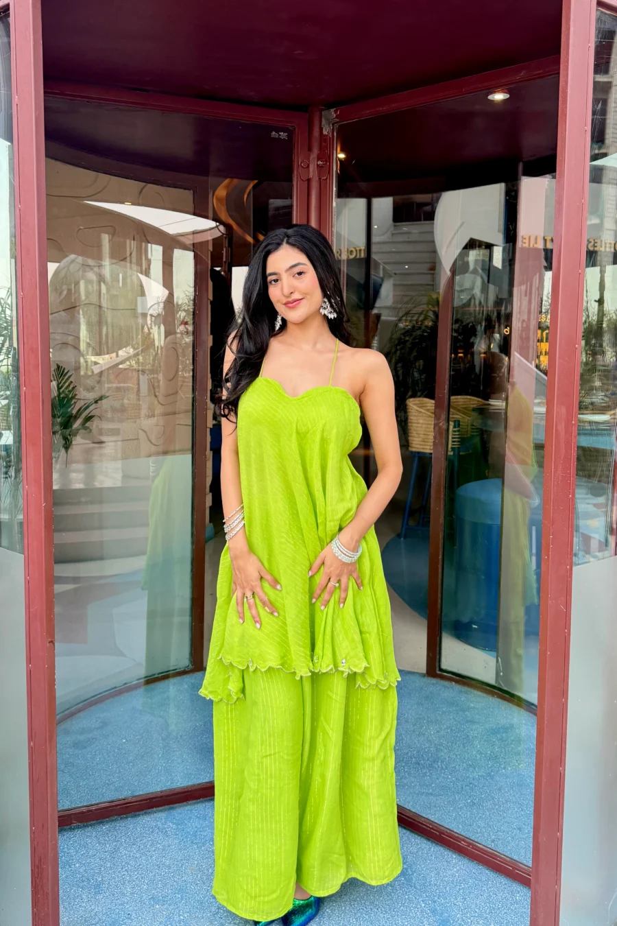 Lemon Lurex co-ord set