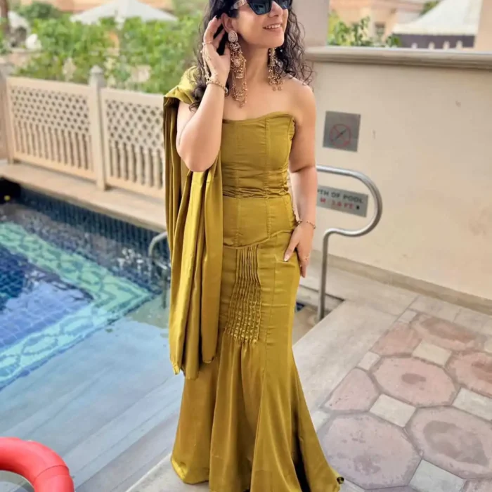 Moss Green Pure Silk Co-ord Set